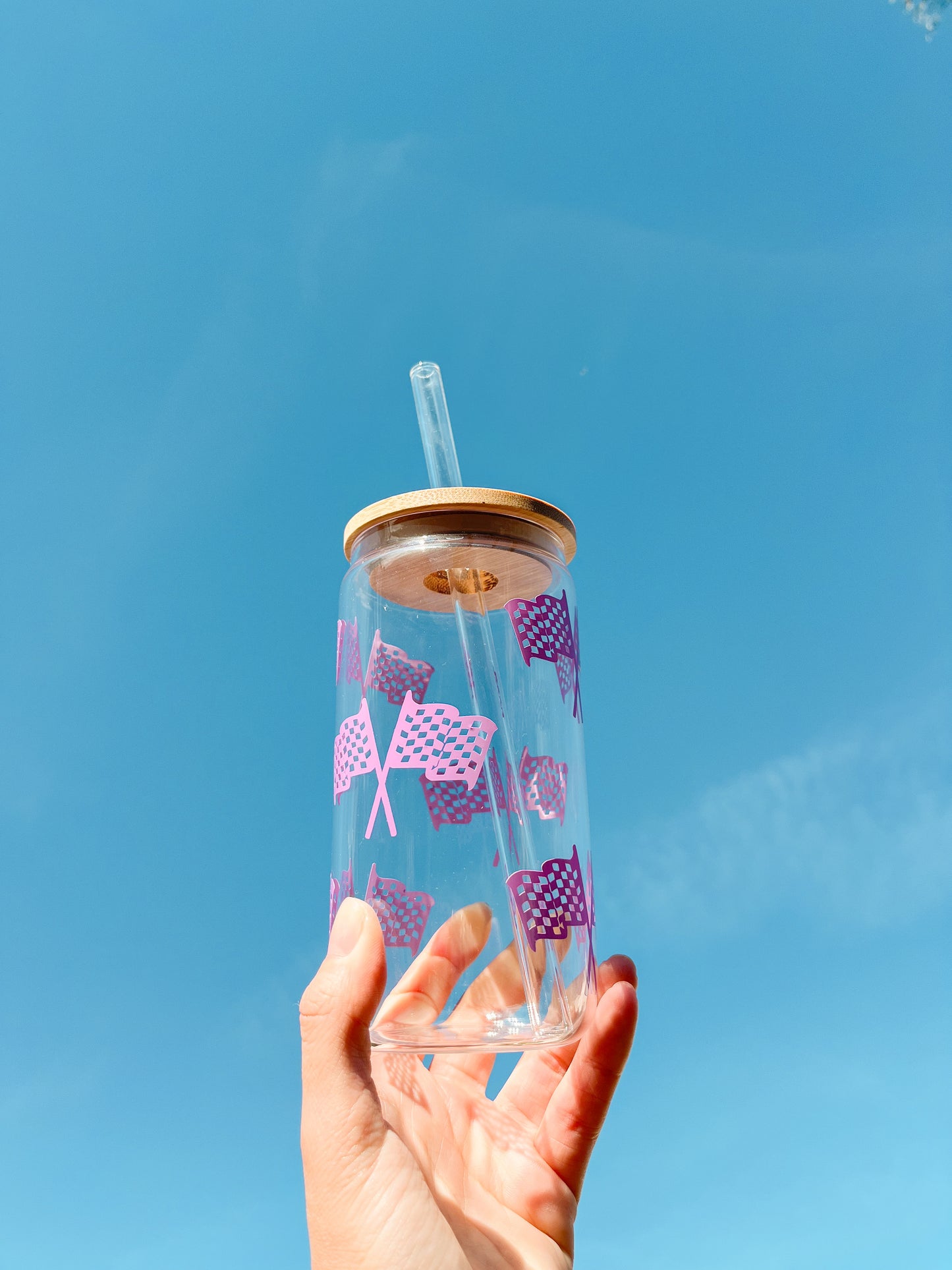 Checkered Flag Glass Cups