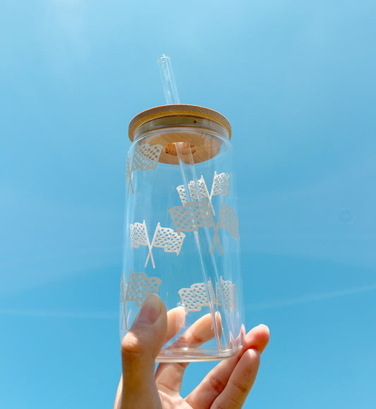 Checkered Flag Glass Cups