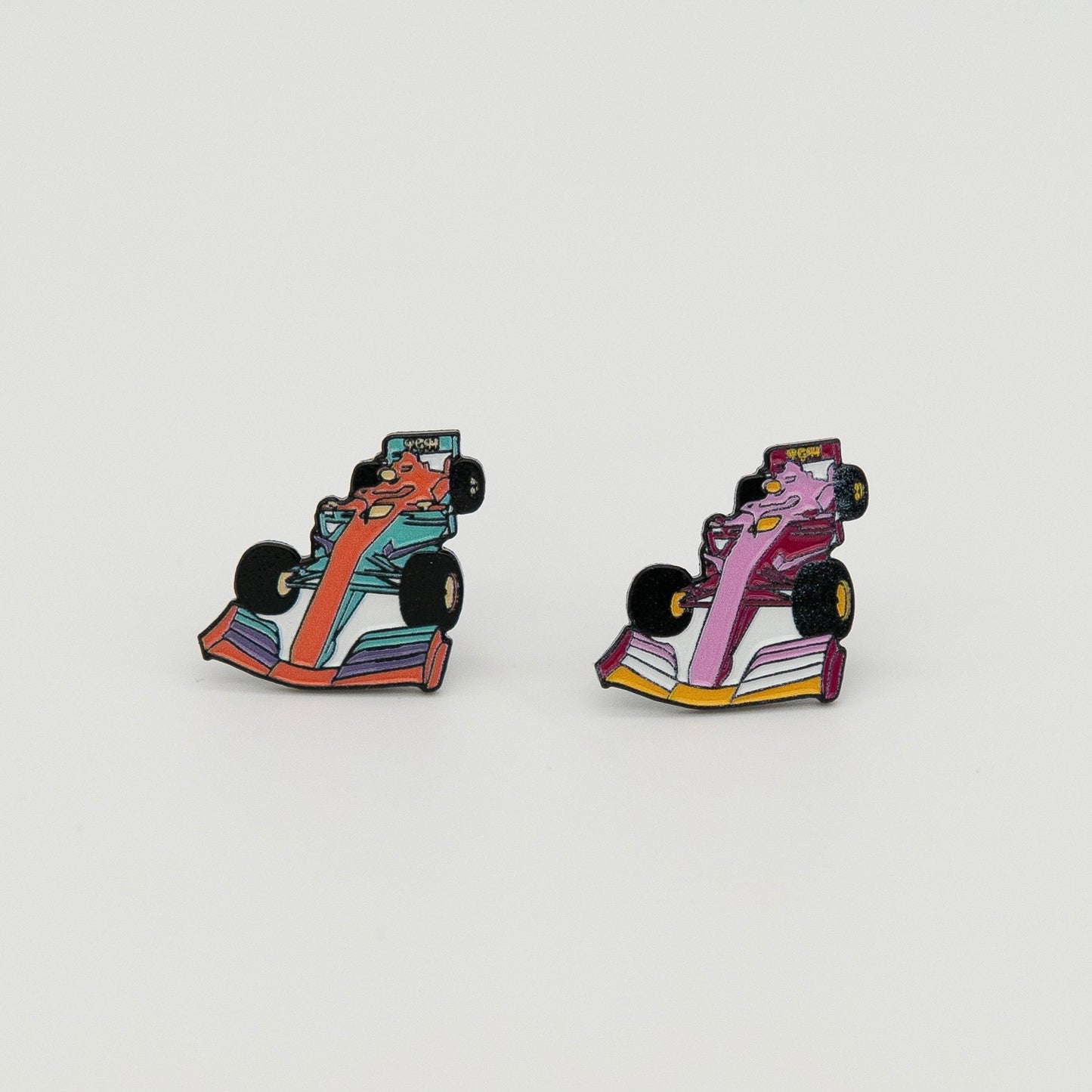 Race Car Enamel Pins
